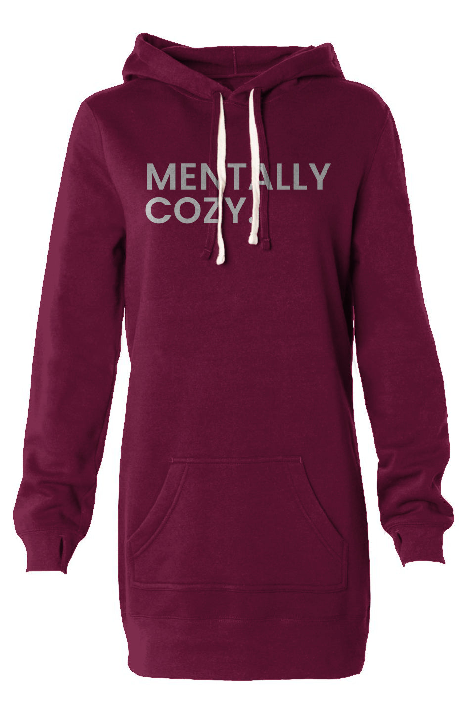 Cozy Faith - Maroon Hoodie Dress