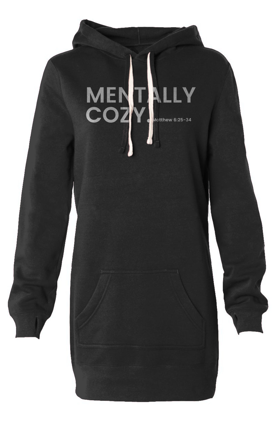 Mentally Cozy Fleece Blend Hoodie Dress *With Bible Verse* 