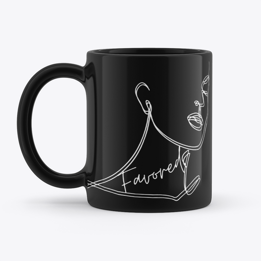 FAVORED. Coffee Mug - 15oz. Faith Health And Home Lifestyle Store-Makeba Giles-Designer-Black Owned Business-Small Business-Woman Owned Business-Gifts for her-gifts under 20.00