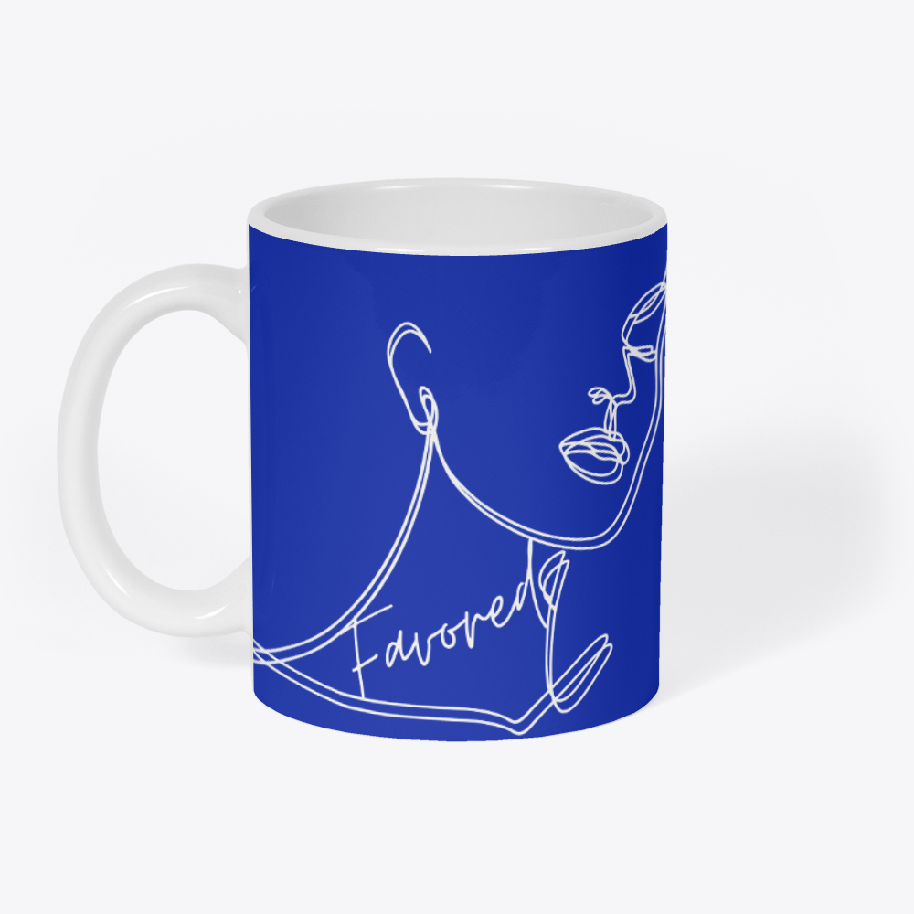 FAVORED. Coffee Mug 11oz-Faith Health And Home Lifestyle Store-Makeba Giles-Designer-Black Owned Business-Small Business-Woman Owned Business-Gifts for her-gifts under 15.00-inspiration coffee cup