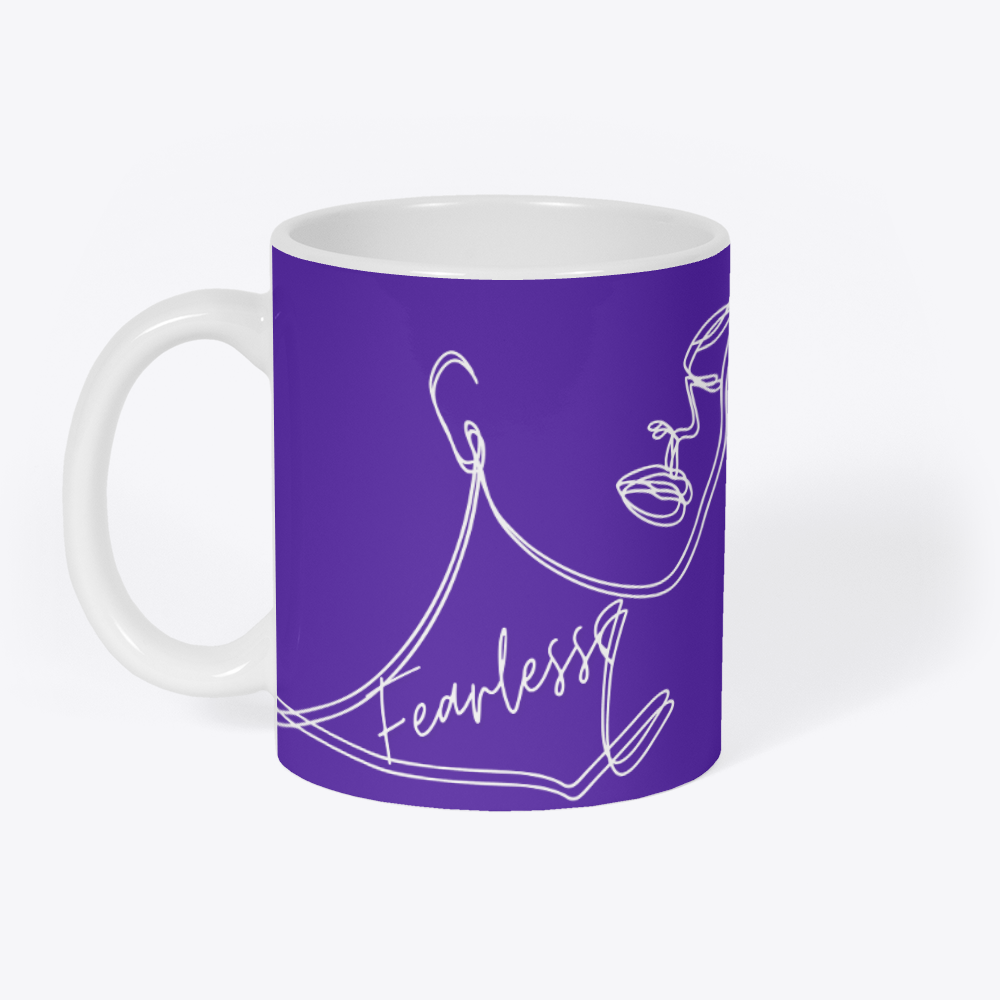 FEARLESS. Coffee Mug 11oz-Faith Health And Home Lifestyle Store-Makeba Giles-Designer-Black Owned Business-Small Business-Woman Owned Business-Gifts for her-gifts under 15.00-inspiration coffee cup