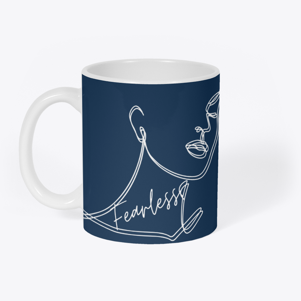 FEARLESS. Coffee Mug 11oz-Faith Health And Home Lifestyle Store-Makeba Giles-Designer-Black Owned Business-Small Business-Woman Owned Business-Gifts for her-gifts under 15.00-inspiration coffee cup