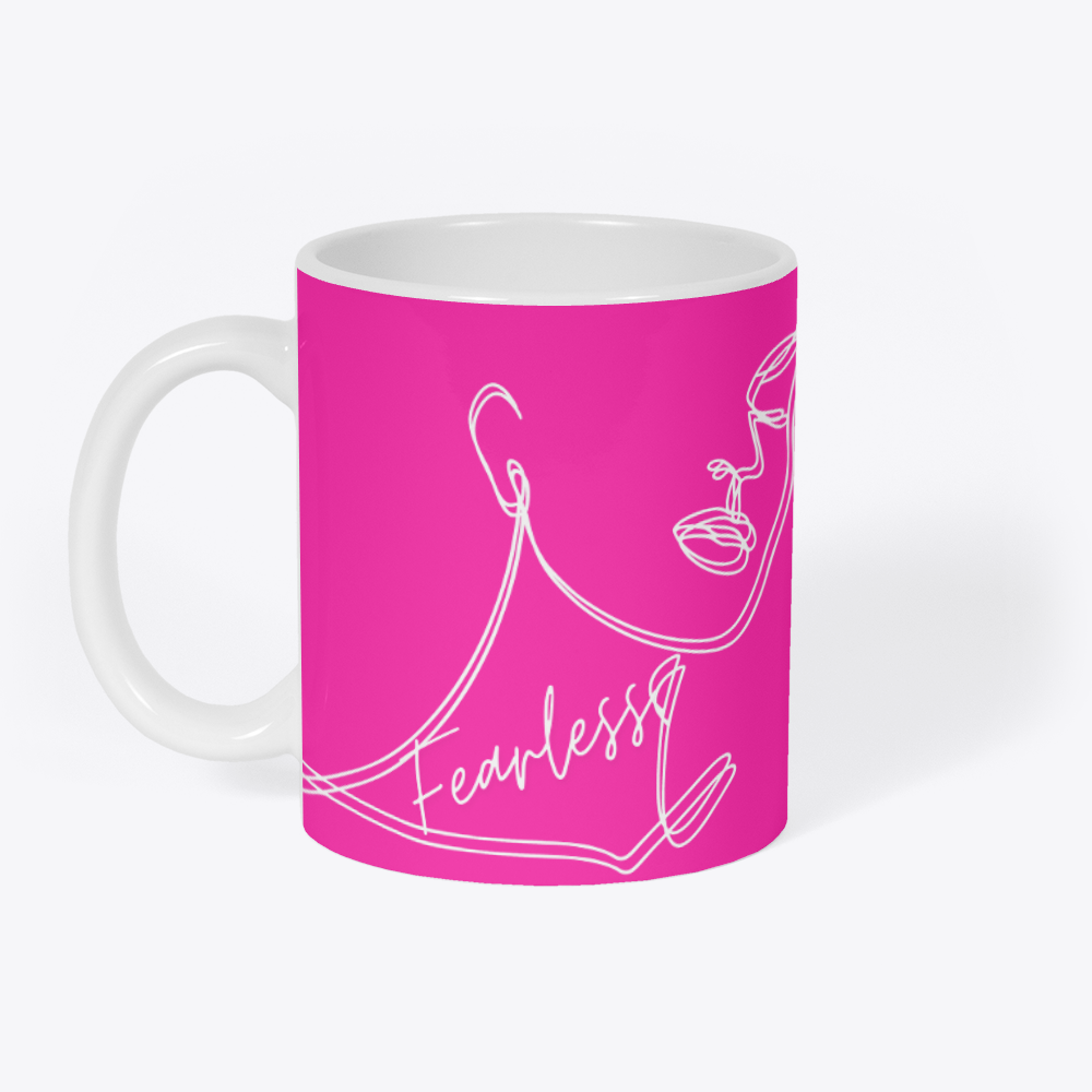 FEARLESS. Coffee Mug 11oz-Faith Health And Home Lifestyle Store-Makeba Giles-Designer-Black Owned Business-Small Business-Woman Owned Business-Gifts for her-gifts under 15.00-inspiration coffee cup