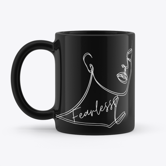 FEARLESS. 15oz. Faith Health And Home Lifestyle Store-Makeba Giles-Designer-Black Owned Business-Small Business-Woman Owned Business-Gifts for her-gifts under 20.00-inspiration coffee cup